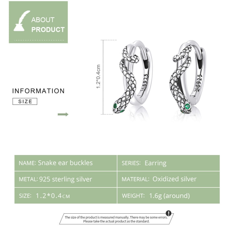 Orecchini donna argento 925 con fibbia serpente