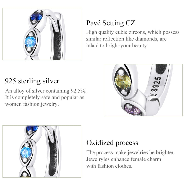Orecchini donna argento 925 con zirconi Occhio del Diavolo