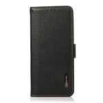 Custodia RFID in vera pelle Litchi magnetica per Huawei nova 9
