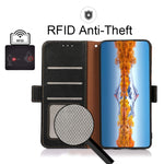 Custodia RFID in vera pelle Litchi magnetica per Huawei nova 9