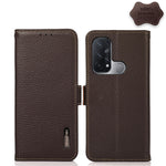 KHAZNEH Custodia RFID in vera pelle Litchi magnetica laterale, For OPPO Reno5 A JP Version, For OPPO Reno6 Pro 5G, For OPPO Reno6 Pro+ 5G, For OPPO Reno6 5G, For OPPO Reno7 5G, For OPPO Reno7 Pro 5G