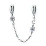 Catena di sicurezza in argento 925 con fiore retrò
