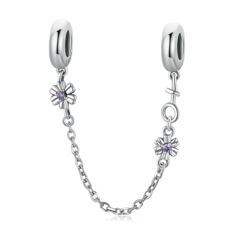Catena di sicurezza in argento 925 con fiore retrò