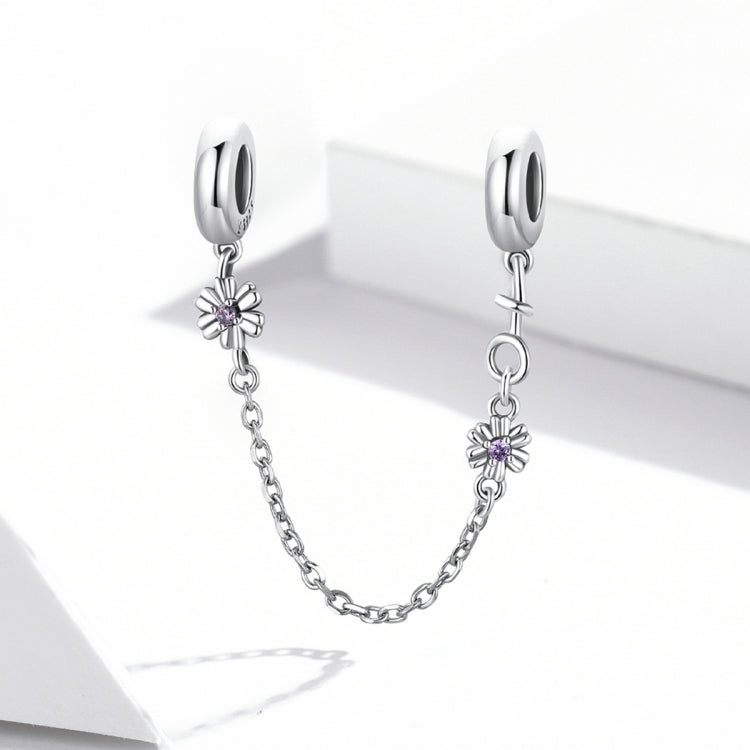 Catena di sicurezza in argento 925 con fiore retrò