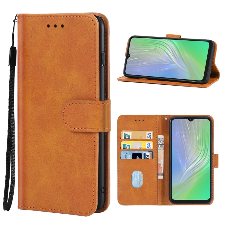 Custodia in pelle marrone per Blackview A55 e UMIDIGI Bison X10S / X10S NFC e