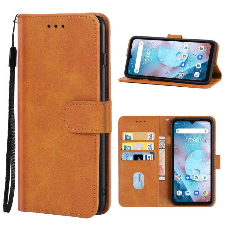 Custodia in pelle marrone per Blackview A55 e UMIDIGI Bison X10S / X10S NFC e