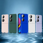 Custodia ultrasottile per Huawei P50 Pocket con finitura spruzzata d'olio