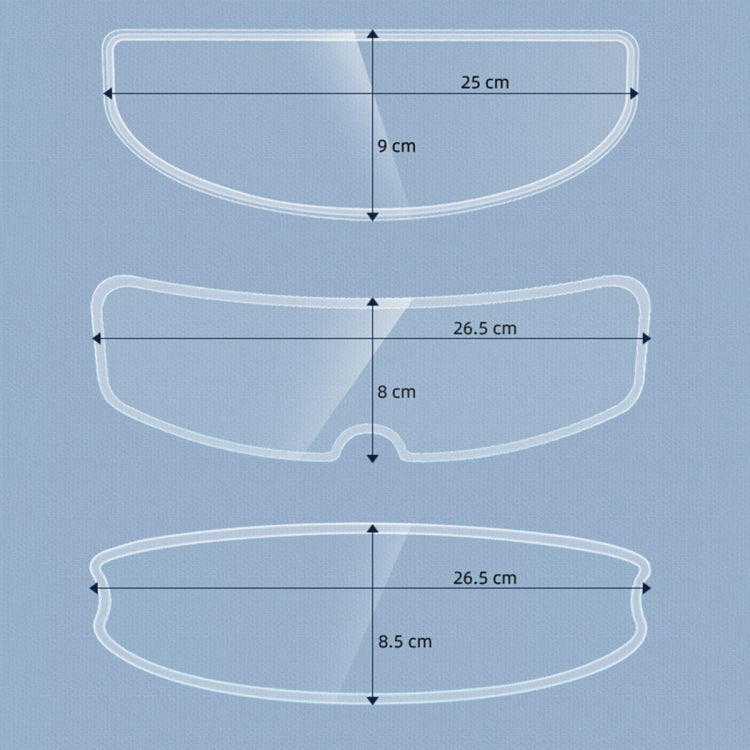 Visiera antiappannamento casco in TAC trasparente 28x10 cm