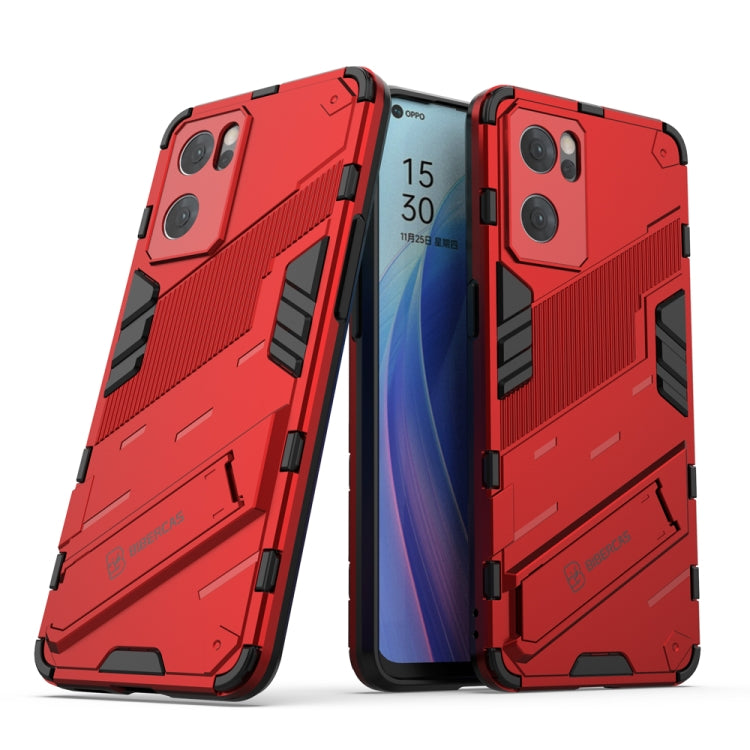 Custodia antiurto Punk Armor 2 in 1 PC TPU con supporto invisibile per OPPO