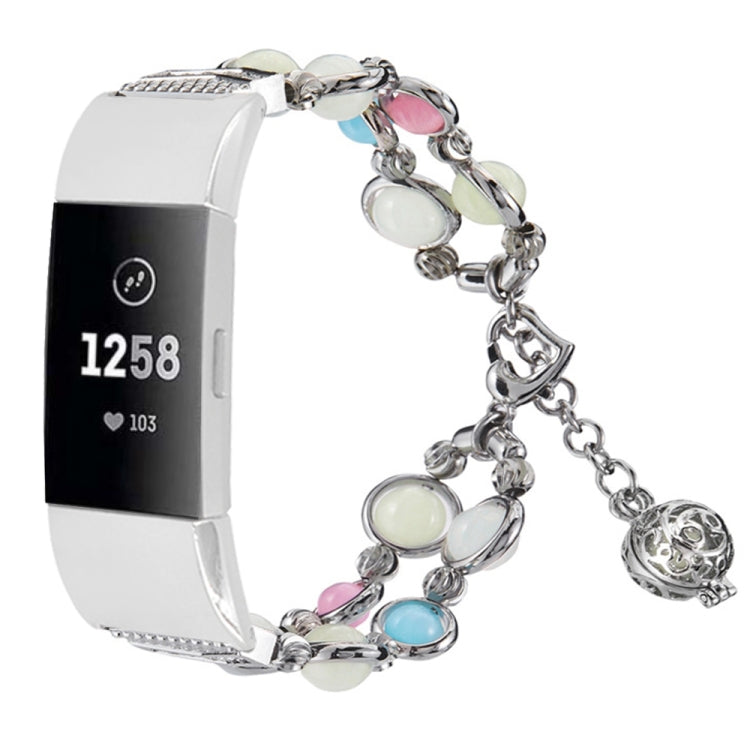 Cinturino in acciaio con perline luminose per Fitbit Charge 5
