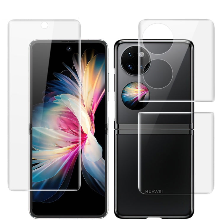 1 Imposta il film idrogel a schermo intero curvo imak (schermo esterno + retro + schermo interno), For Huawei P50 Pocket