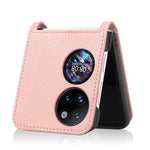 Custodia per telefono pieghevole in pelle di agnello, For Huawei P50 Pocket