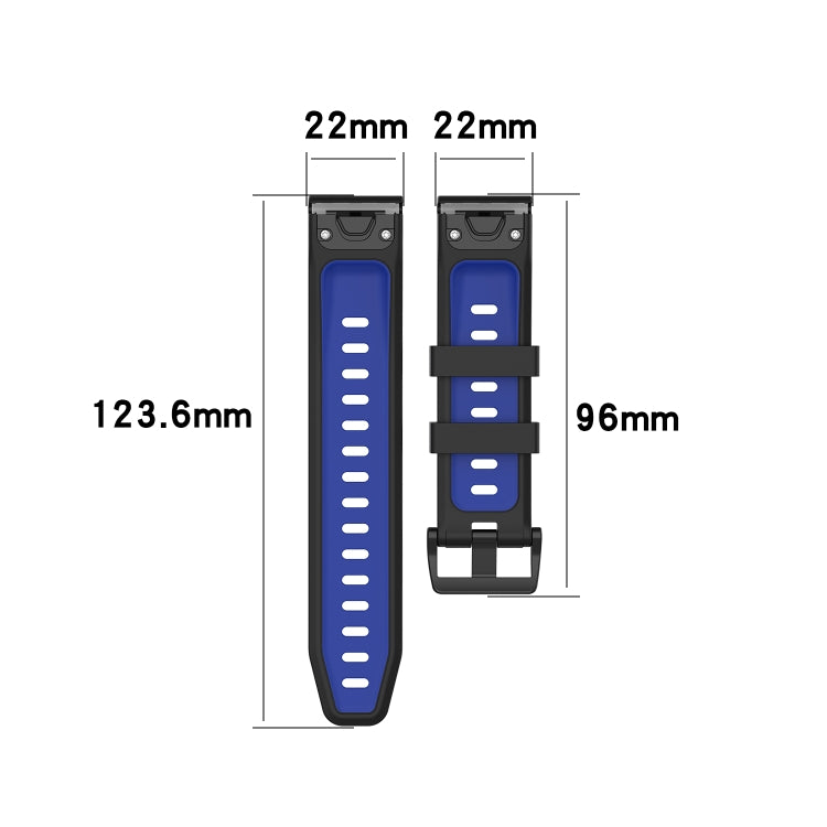 Cinturino in silicone bicolore 22 mm per Garmin Fenix 7 e Epix