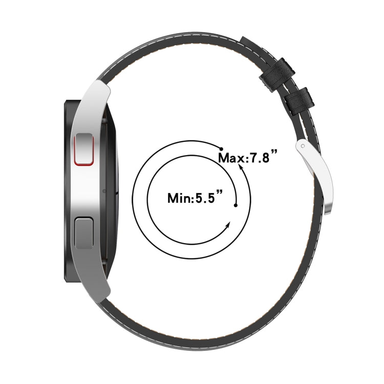 Cinturino in vera pelle 20 mm per smartwatch compatibili