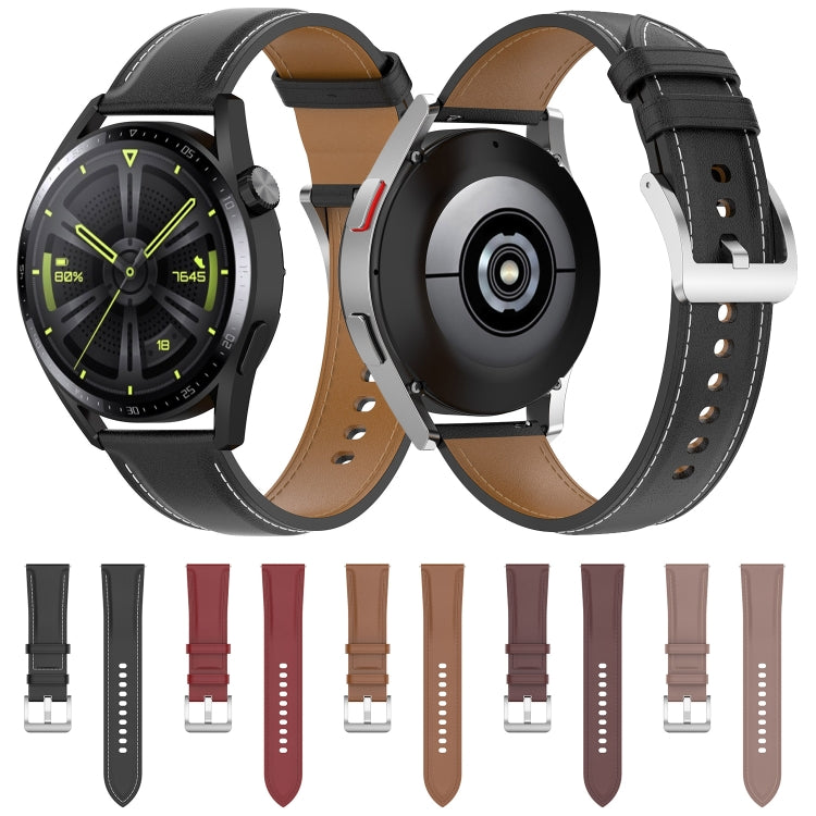 Cinturino in vera pelle 20 mm per smartwatch compatibili
