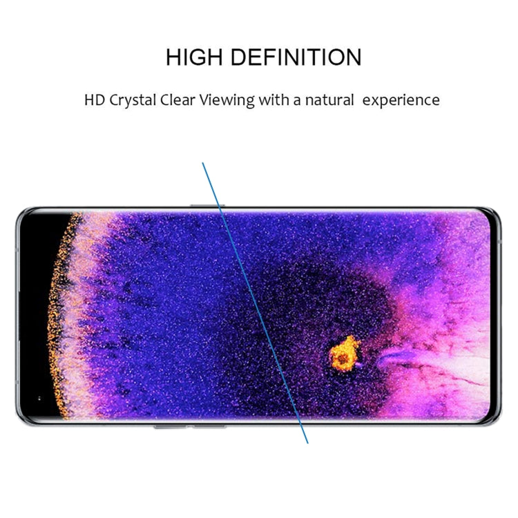 Pellicola in vetro temperato a schermo intero con bordo curvo 3D, For OPPO Find X5 (1 PC)