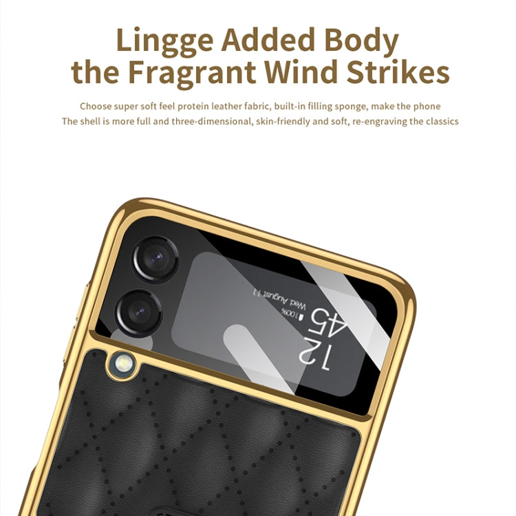 Custodia in pelle con anello per Samsung Galaxy Z Flip3 5G