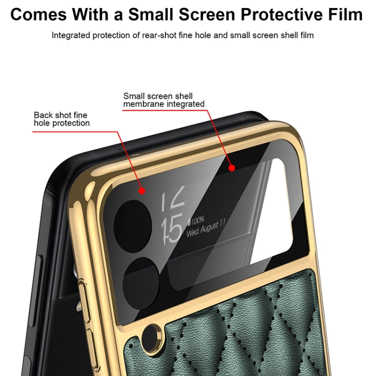 Custodia in pelle con anello per Samsung Galaxy Z Flip3 5G