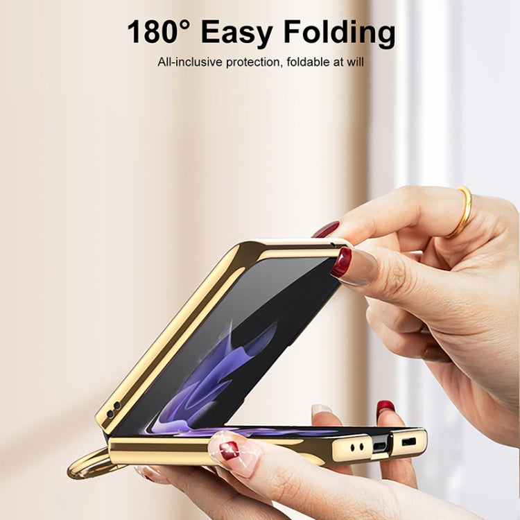 Custodia in pelle con anello per Samsung Galaxy Z Flip3 5G