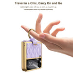 Custodia in pelle con anello per Samsung Galaxy Z Flip3 5G
