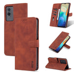 Custodia portafoglio in pelle con supporto per smartphone compati