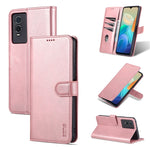 Custodia portafoglio in pelle con supporto per smartphone compati