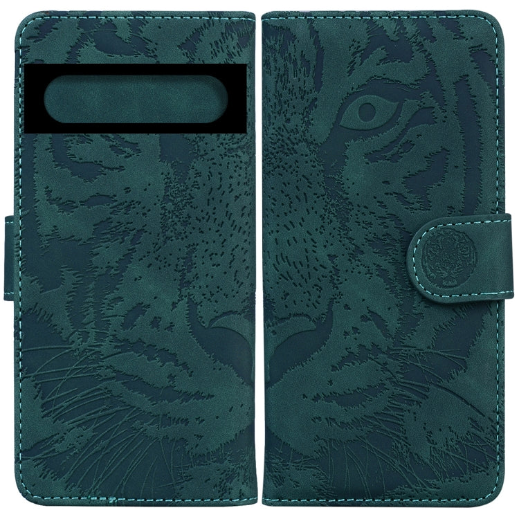 Custodia portafoglio in pelle con motivo tigre per Pixel 7 Pro