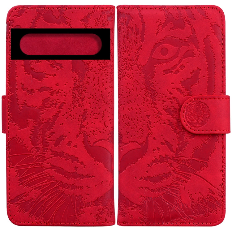Custodia portafoglio in pelle con motivo tigre per Pixel 7 Pro