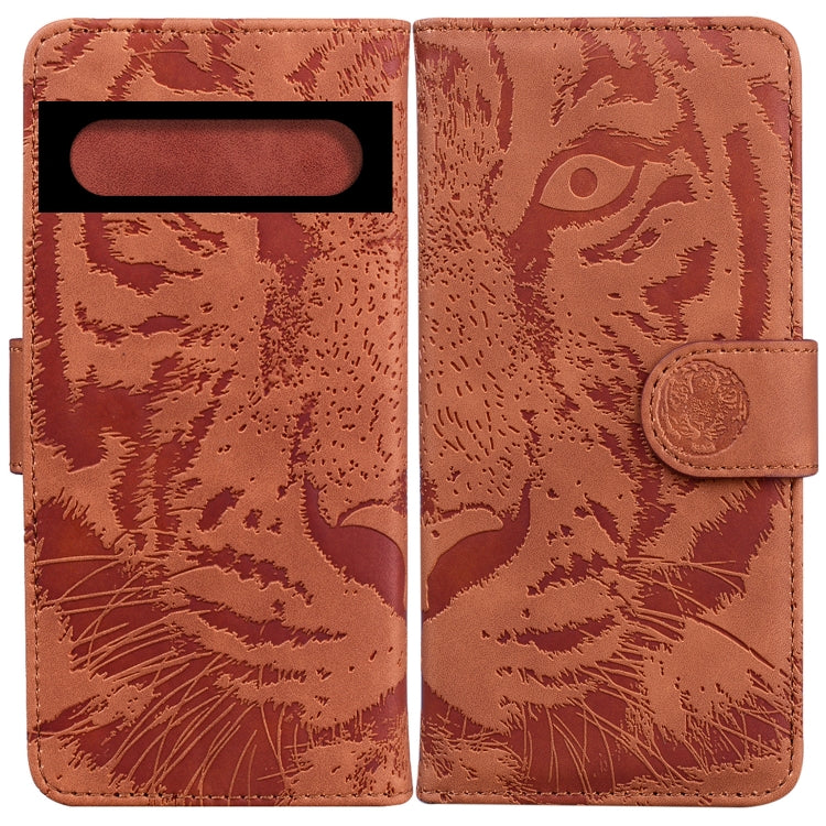 Custodia portafoglio in pelle con motivo tigre per Pixel 7 Pro