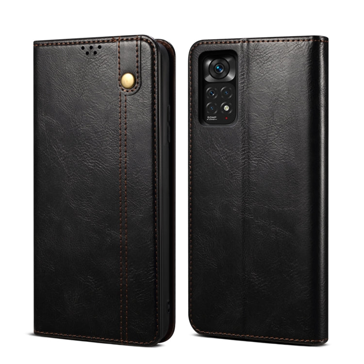 Custodia per telefono in pelle con trama di cavallo pazzo in cera d'olio, For Motorola Moto E40 / E30 / E20, For OnePlus Nord N20 5G, For Google Pixel 6a, For Xiaomi Redmi Note 11 Pro 4G / 5G