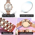 JIN SHI DUN 6533 Orologio donna al quarzo impermeabile