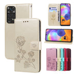 Custodia portafoglio in pelle rosa per Redmi Note 11S