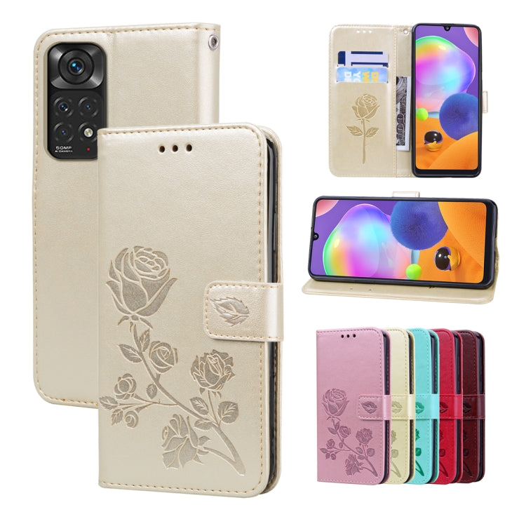 Custodia portafoglio in pelle rosa per Redmi Note 11S