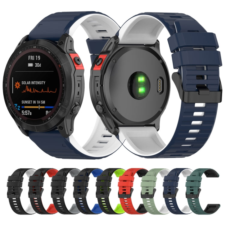 Cinturino in silicone bicolore 22mm e 26mm per Garmin Fenix 7