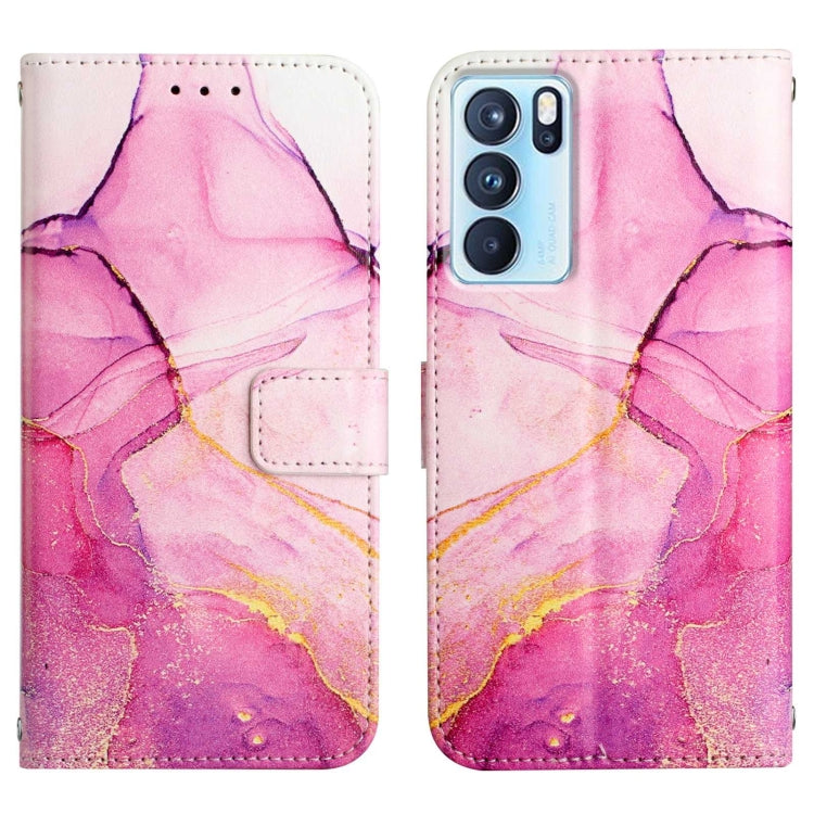 Cassa del telefono di cuoio di vibrazione del modello di marmo PT003, For OPPO Reno6 Pro 5G