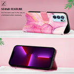 Cassa del telefono di cuoio di vibrazione del modello di marmo PT003, For OPPO Reno6 Pro 5G