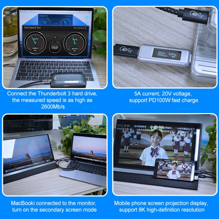 Cavo USB-C Thunderbolt 4 PD 100W 0.5m 1m 2m