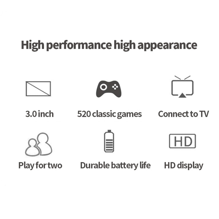 Console portatile S8 3 pollici con 520 giochi integrati