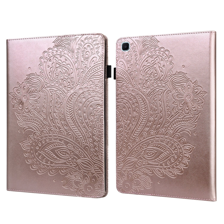 Custodia in pelle con motivo pavone per Samsung Galaxy Tab A8
