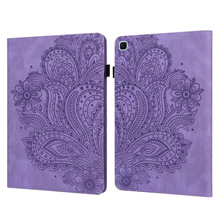 Custodia in pelle con motivo pavone per Samsung Galaxy Tab A8