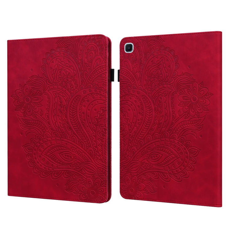 Custodia in pelle con motivo pavone per Samsung Galaxy Tab A8