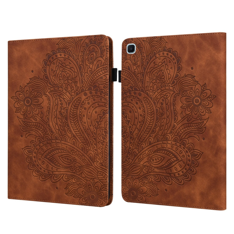 Custodia in pelle con motivo pavone per Samsung Galaxy Tab A8