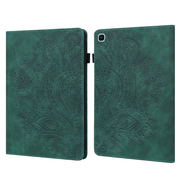 Custodia in pelle con motivo pavone per Samsung Galaxy Tab A8