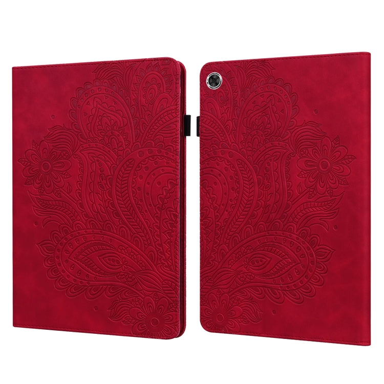 Custodia in pelle con motivo pavone per Samsung Galaxy Tab A8