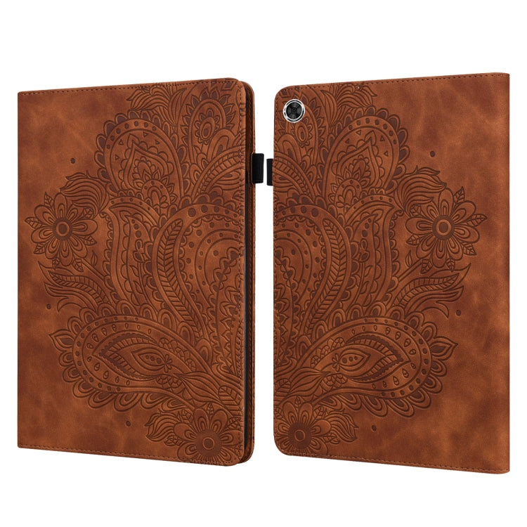Custodia in pelle con motivo pavone per Samsung Galaxy Tab A8