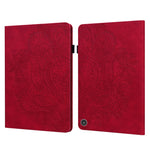 Custodia per tablet in pelle con motivo in rilievo pavone con funzione Sleep / Wake-up, For Amazon Fire HD 10 2017 / 2019, For Amazon Fire HD 8 2020 / HD 8 Plus 2020