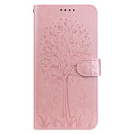 Custodia per telefono in pelle a vibrazione orizzontale con stampa pressata con motivo ad albero e cervo, For Google Pixel 5a 5G, For Google Pixel 6, For Google Pixel 6 Pro