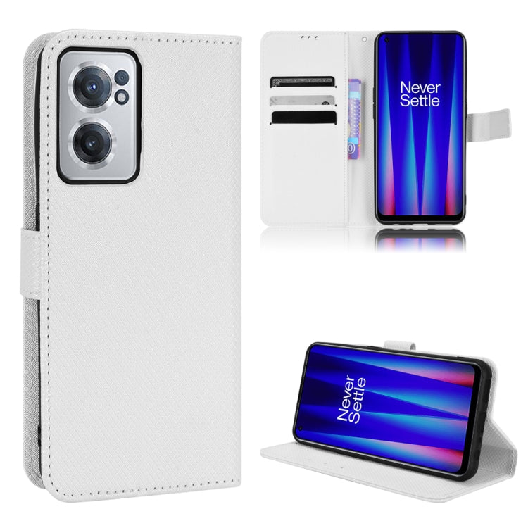 Custodia portafoglio in pelle con trama a diamante per OnePlus No