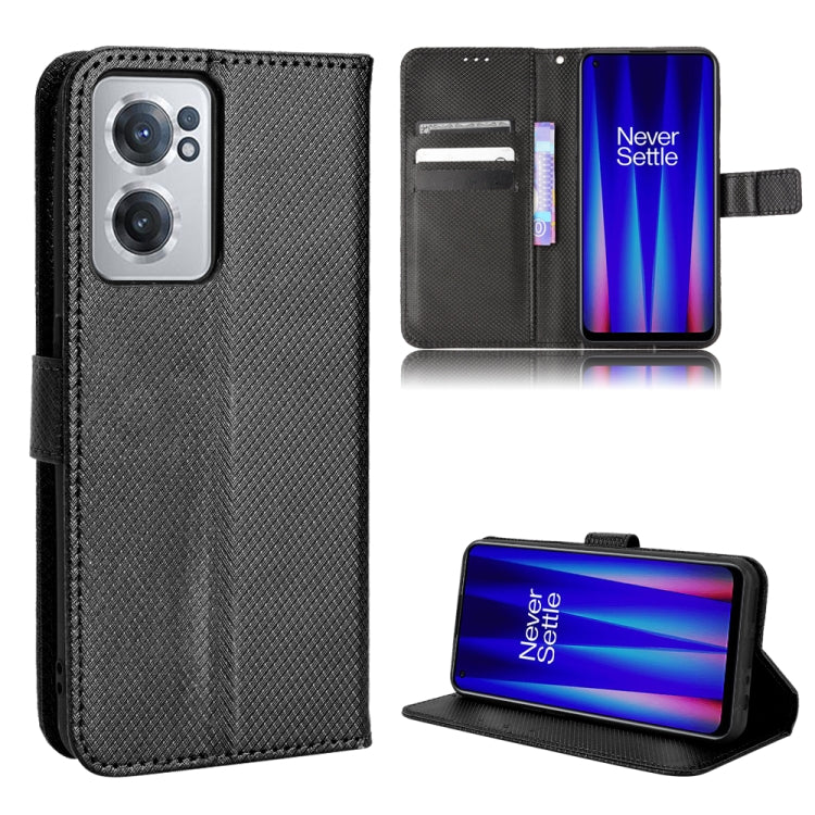 Custodia portafoglio in pelle con trama a diamante per OnePlus No