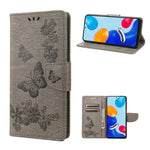 Custodia per cellulare in pelle flip orizzontale goffrata farfalla, For Xiaomi Redmi Note 11 4G / Note 11S, For Xiaomi Poco X4 Pro 5G